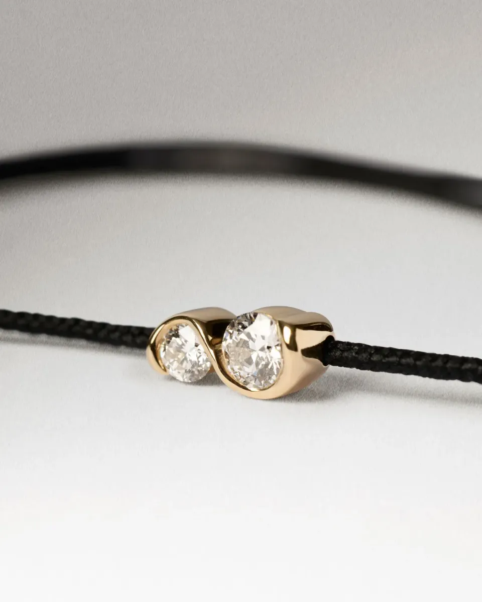 PDPAOLA Dafne Diamond bracelet cordon diamants or 18 carats