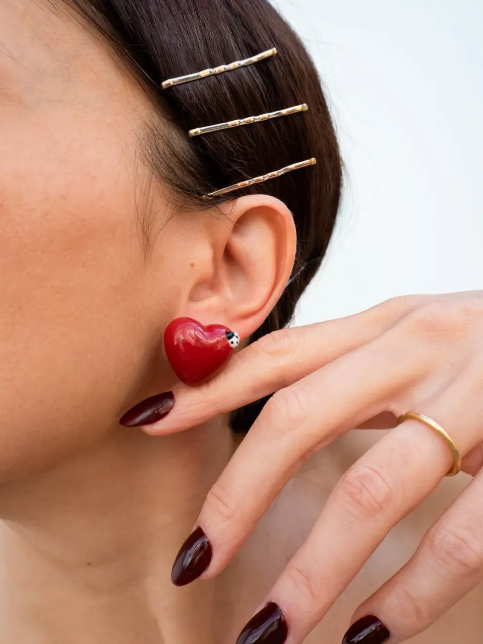 Nach Bijoux Chérie Cherry Cœur coccinelle puces rouges