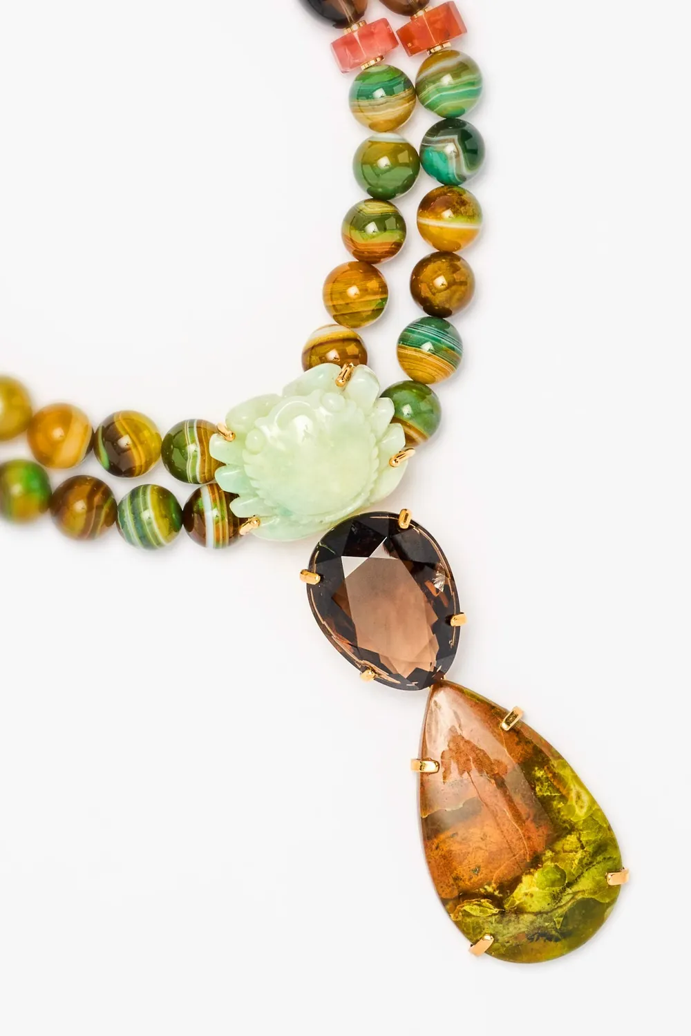 Philippe Ferrandis Pièces Uniques collier jade oeil-de-tigre rangs