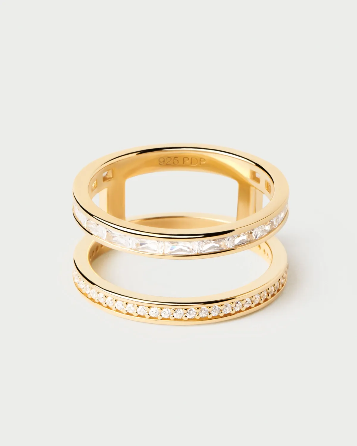 PDPAOLA Bianca bague plaqué or zircone blanche