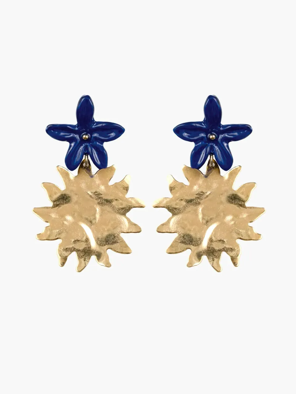 Nach Bijoux jasmin bleu et soleil boucles pendantes bleue