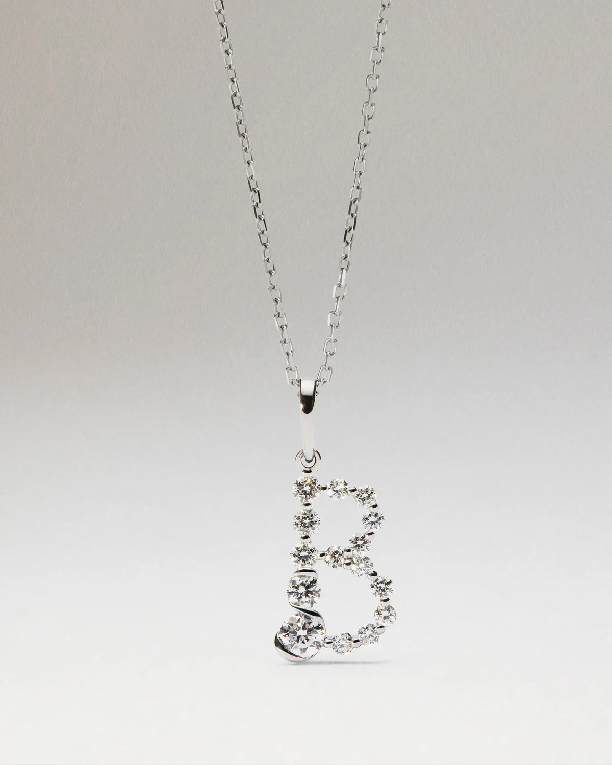 PDPAOLA Initiale pendentif B or blanc diamants 0,378 ct