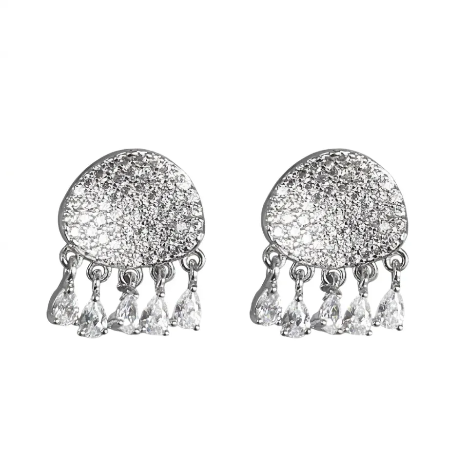 Nao de Paris Diams Chips boucles d'oreilles laiton rhodié