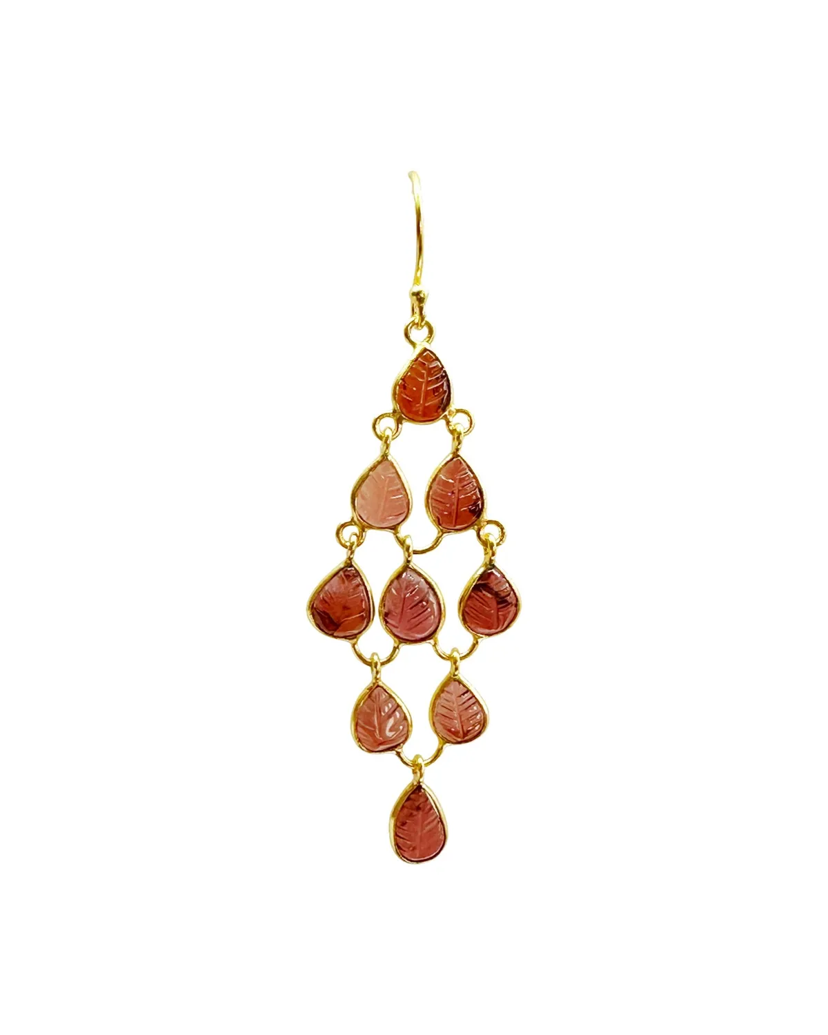 Le Fourbi de Capucine G12 boucles d'oreilles argent doré grenat