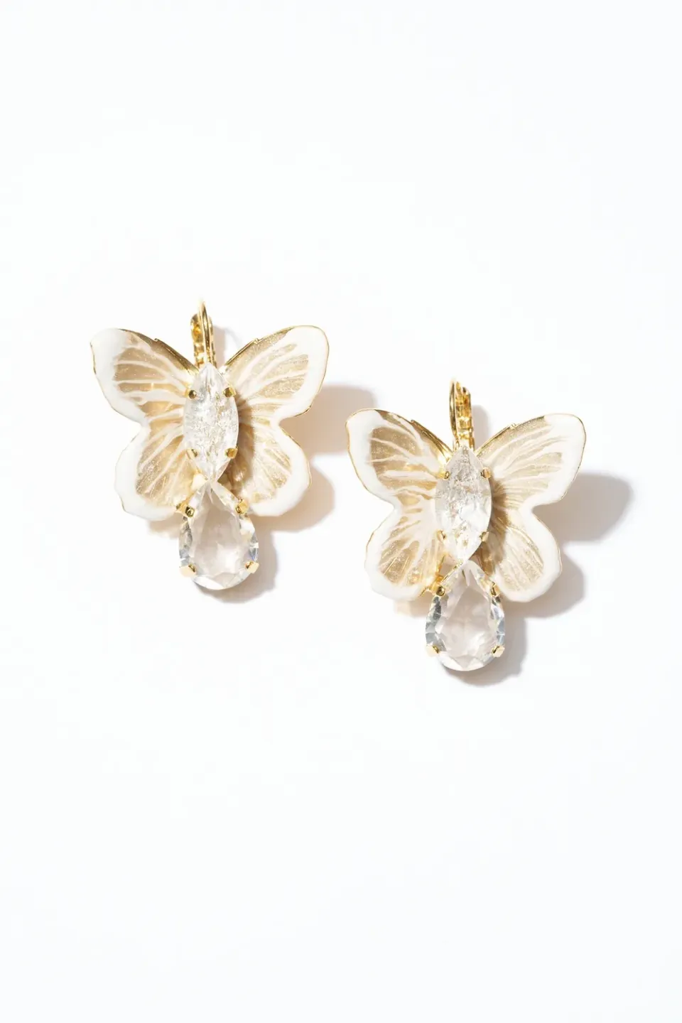 Philippe Ferrandis Fenice White Butterfly boucles quartz