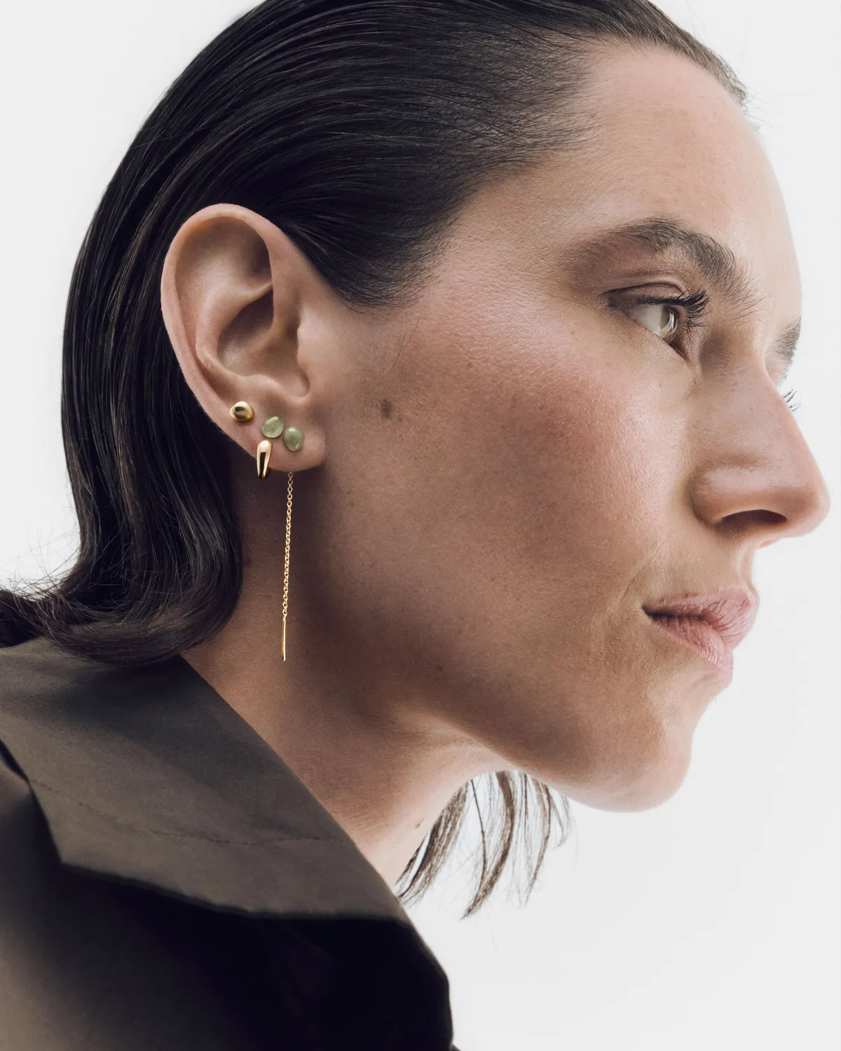 PDPAOLA Lyra boucles d'oreilles aventurine verte