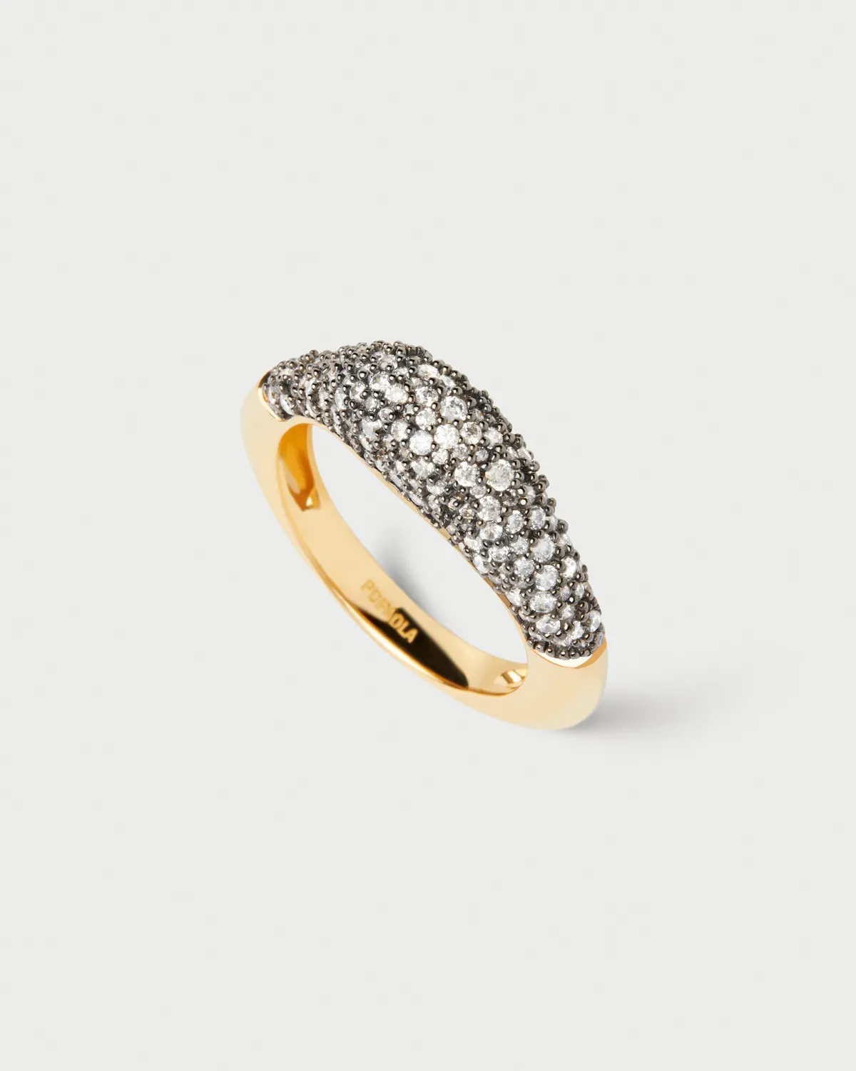 PDPAOLA Duna Pavé bague dorée zirconia blanche