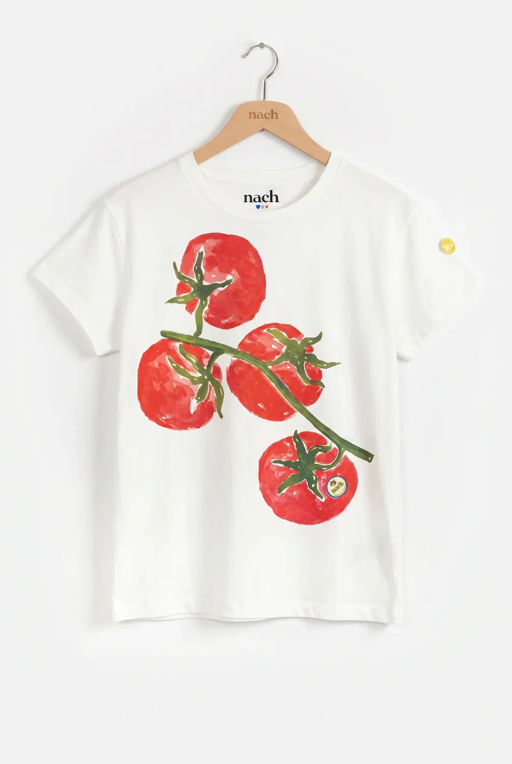 Nach Bijoux Olga tomates t-shirt droit porcelaine manche