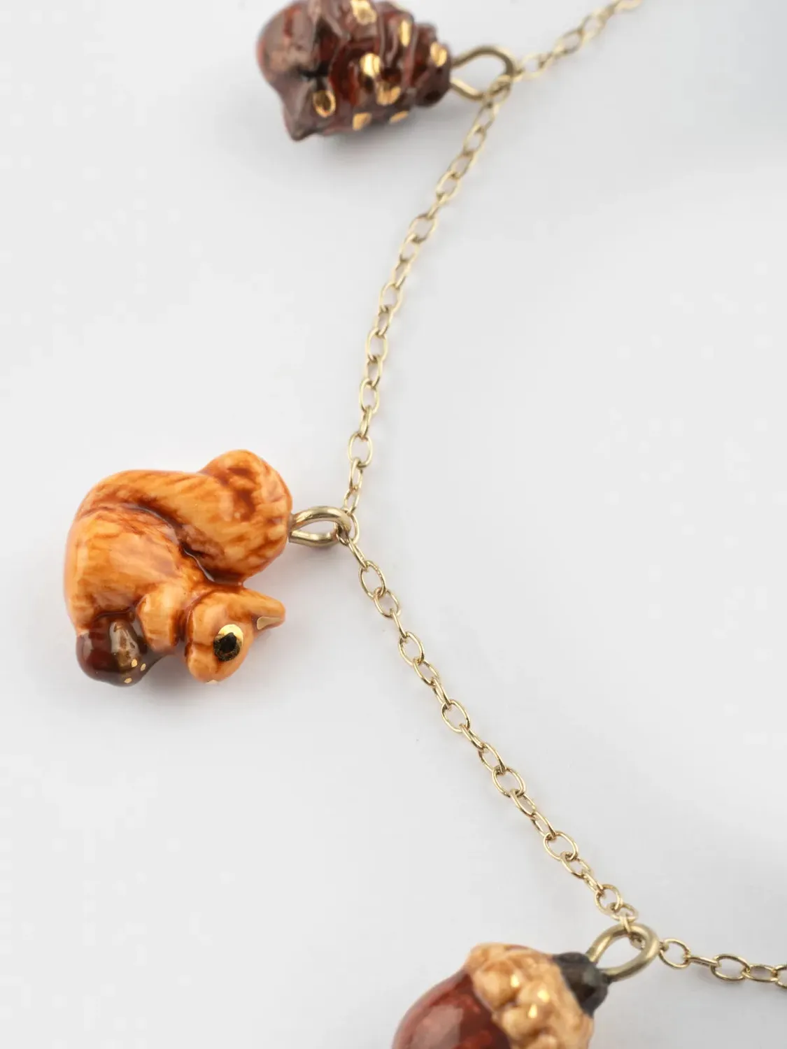 Nach Bijoux écureuil gland collier pin 44 cm