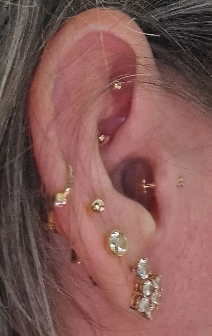 Astrid & Miyu Heart Rook Bar piercing or massif cœur