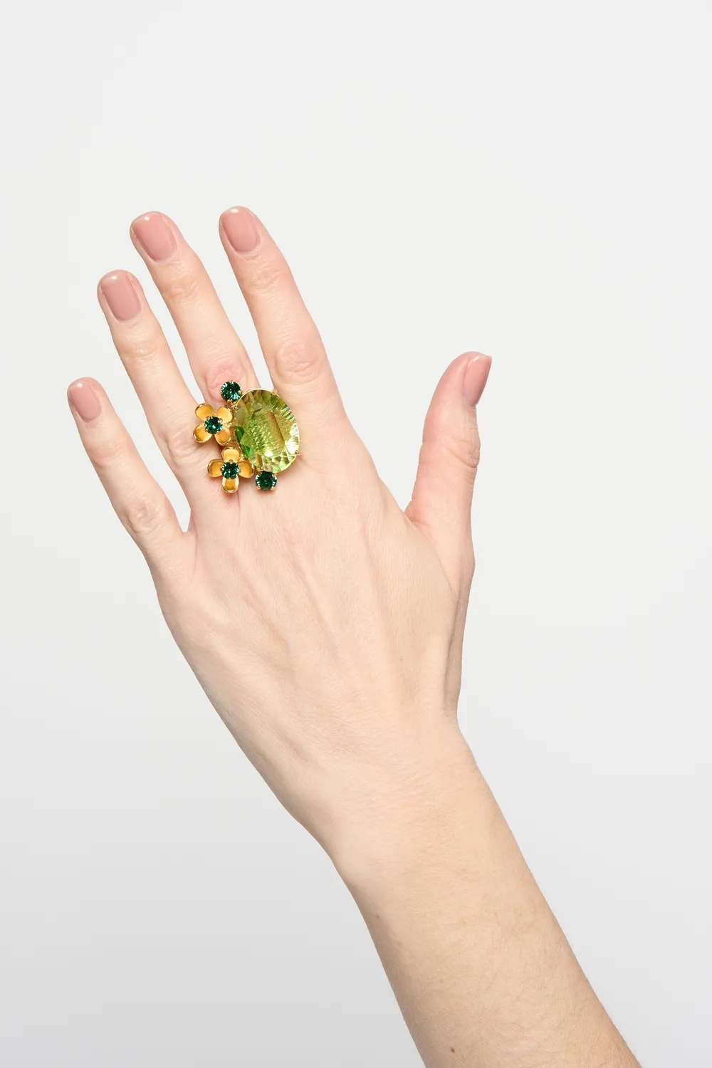 Philippe Ferrandis Eugénie bague ajustable dorée cristaux