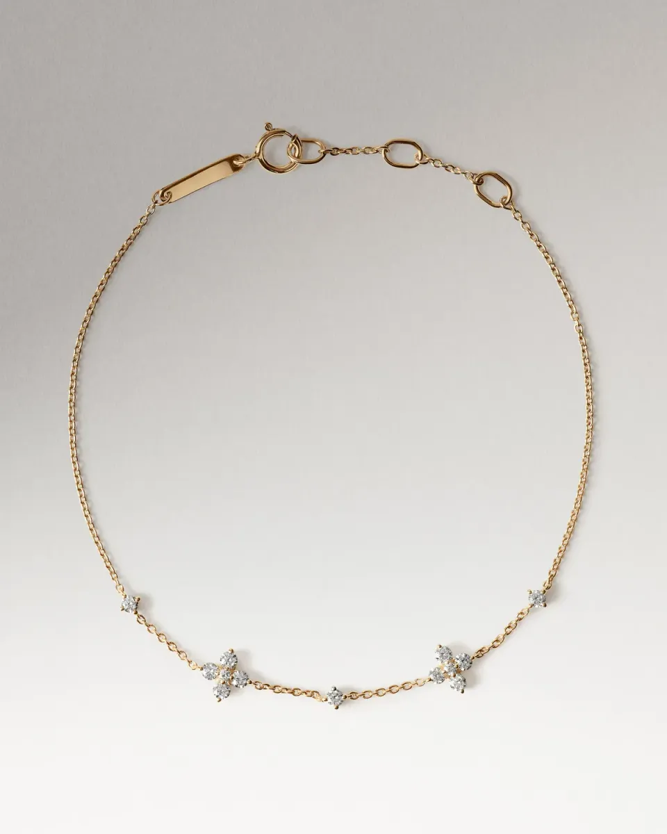 PDPAOLA Maggie Bloom bracelet or jaune diamants