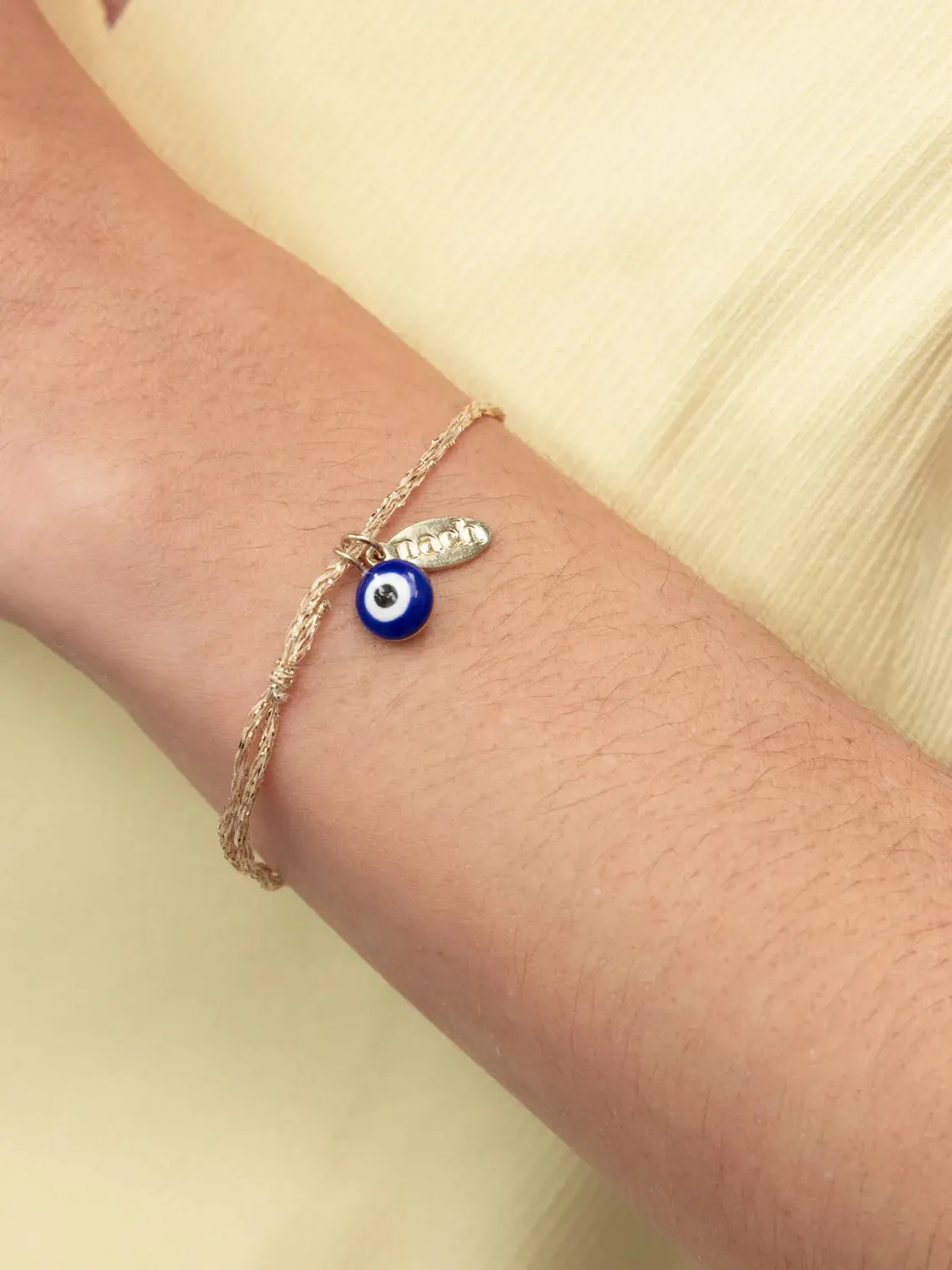 Nach Bijoux oeil bleu Lucky you bracelet cordon