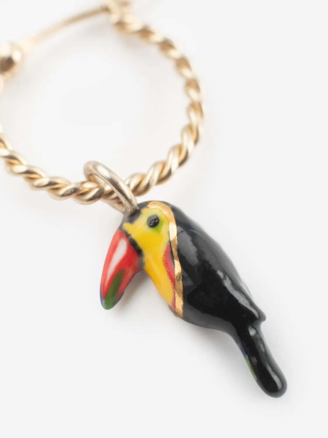 Nach Bijoux toucan tropical mini créole porcelaine à l’unité