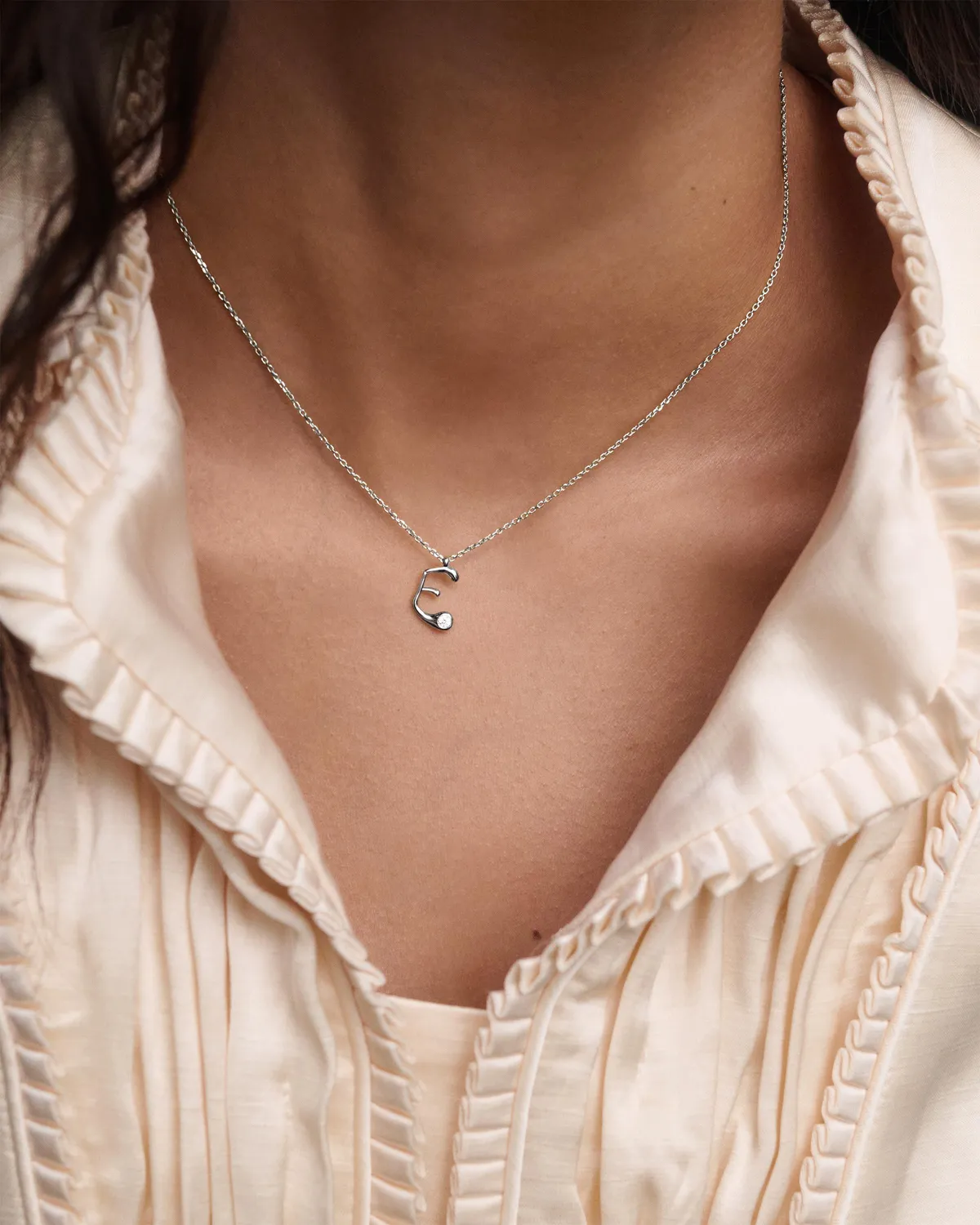 PDPAOLA Letters Initial E collier argent lettre E
