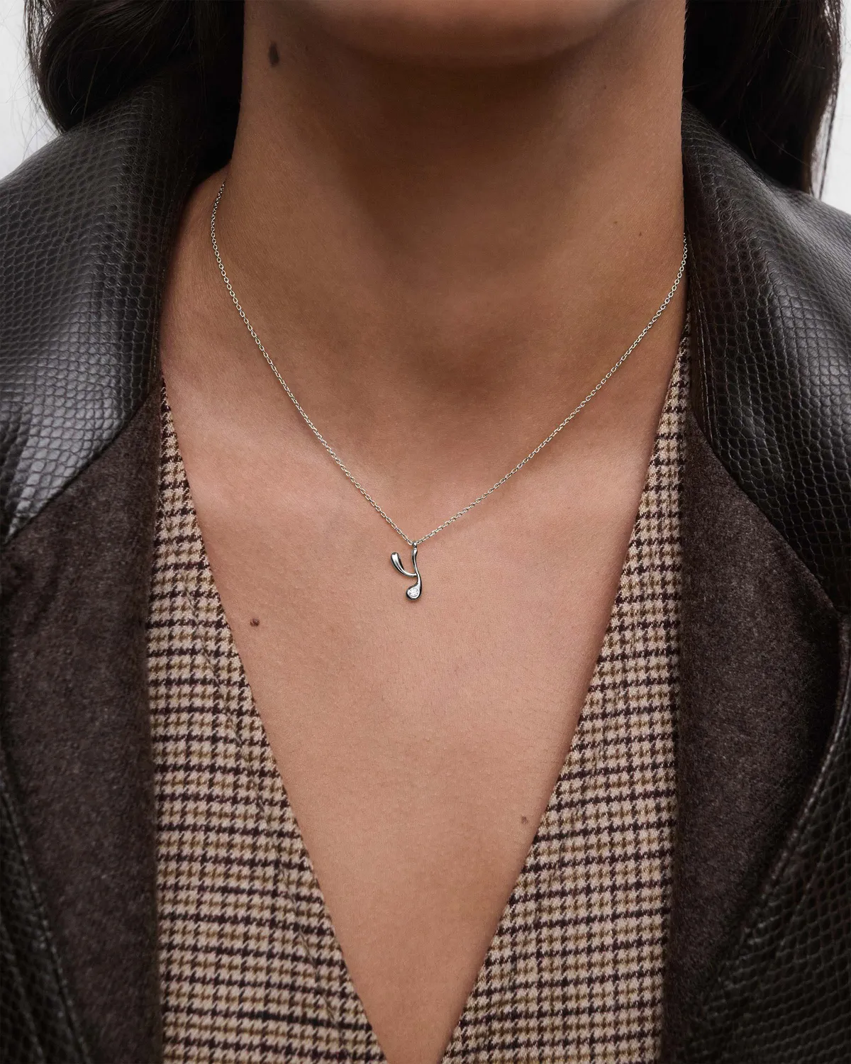 PDPAOLA lettre Y collier pendentif initiale argent 40-50 cm