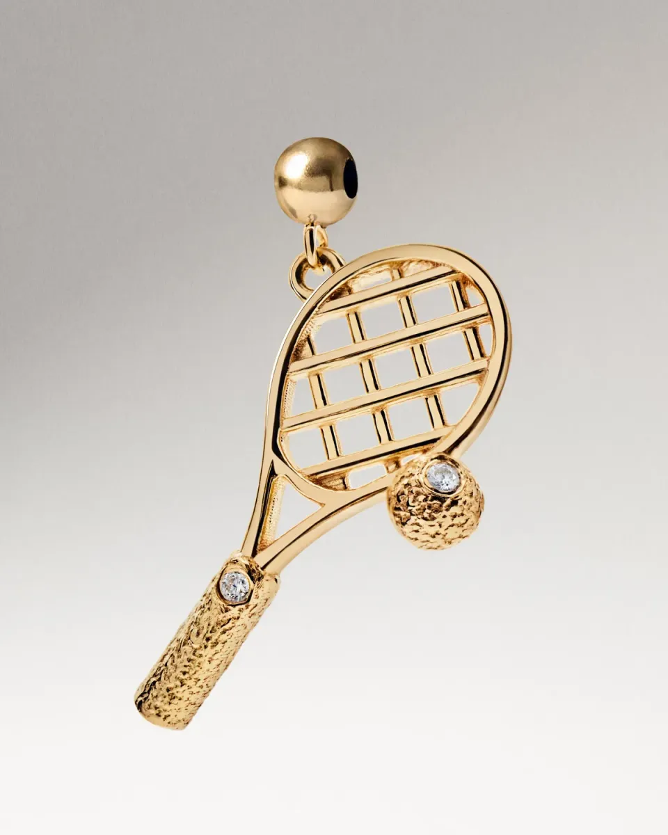 PDPAOLA Charms breloque tennis dorée zirconia blanche