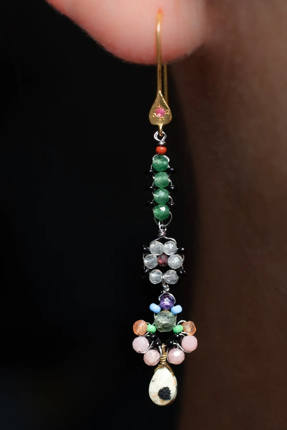 Le Fourbi de Capucine P27 boucles d'oreilles jaspe labradorite