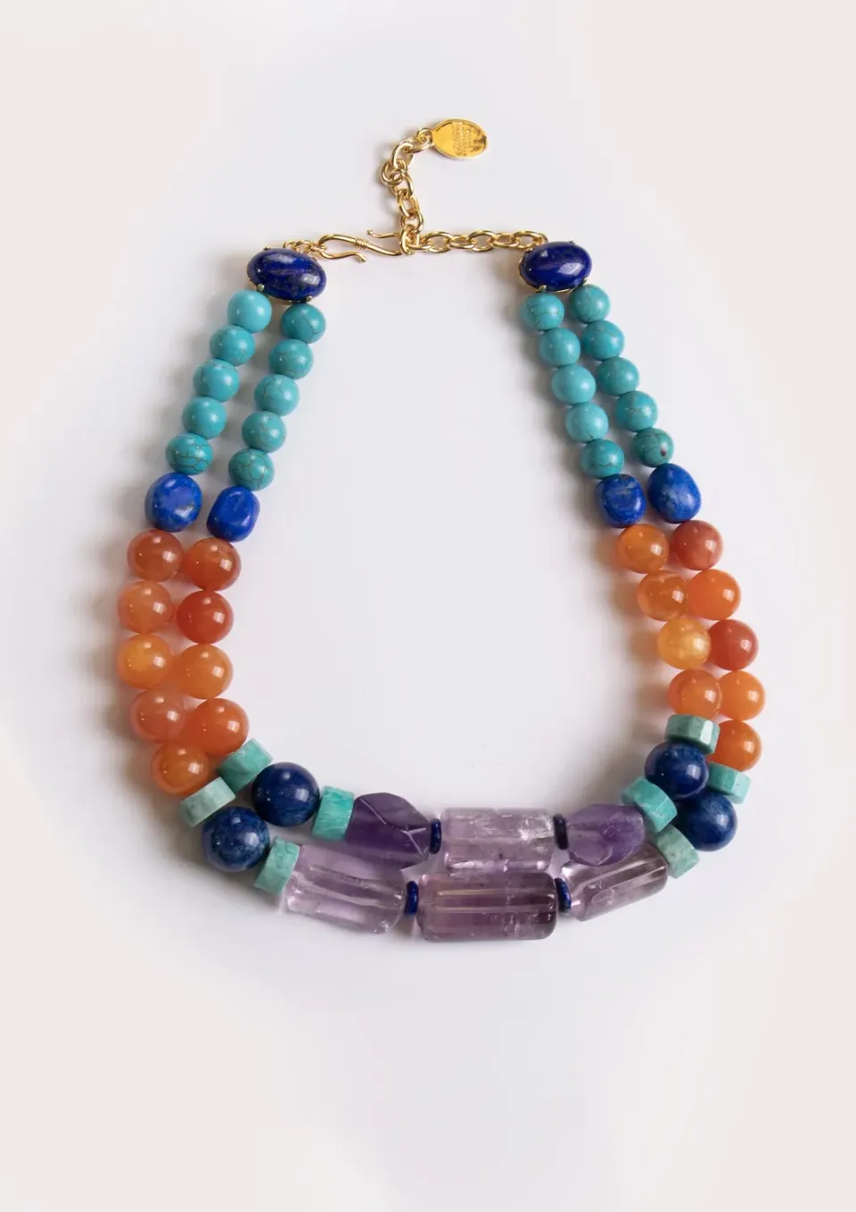 Philippe Ferrandis 2 Row Amethyst collier pièce unique améthyste