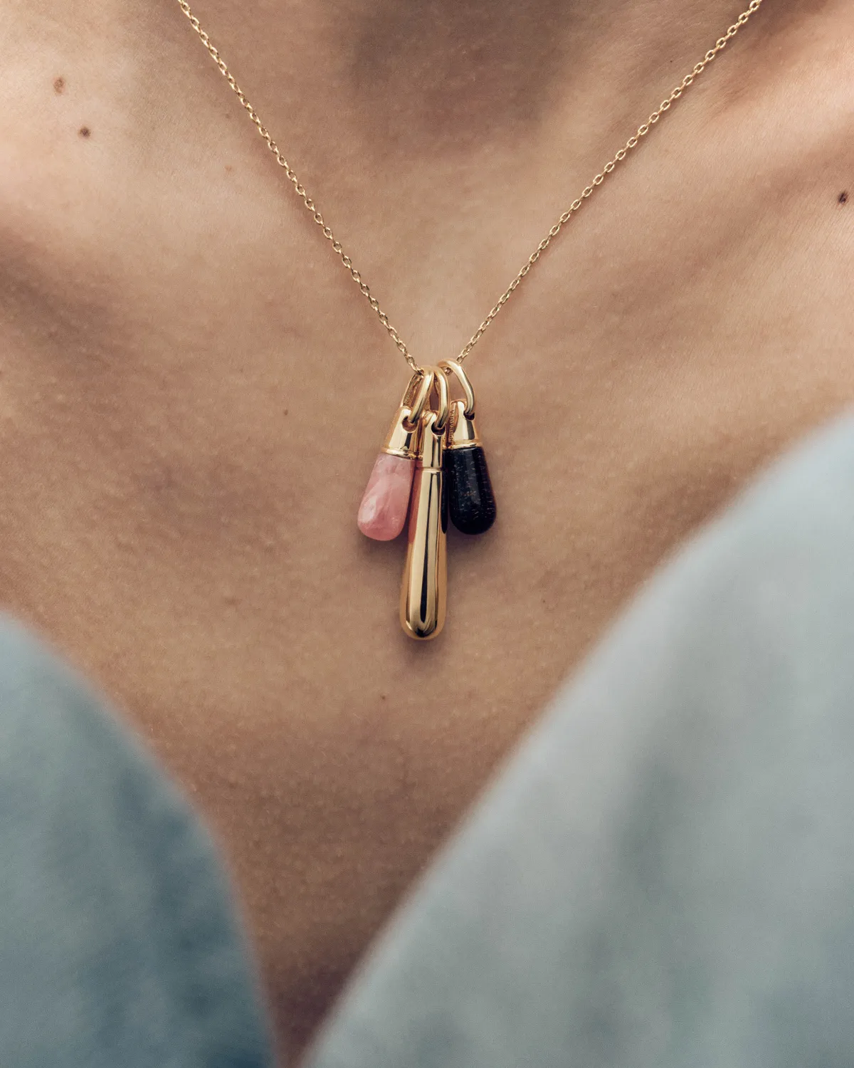 PDPAOLA Icons Rhodochrosite Drop pendentif rhodochrosite