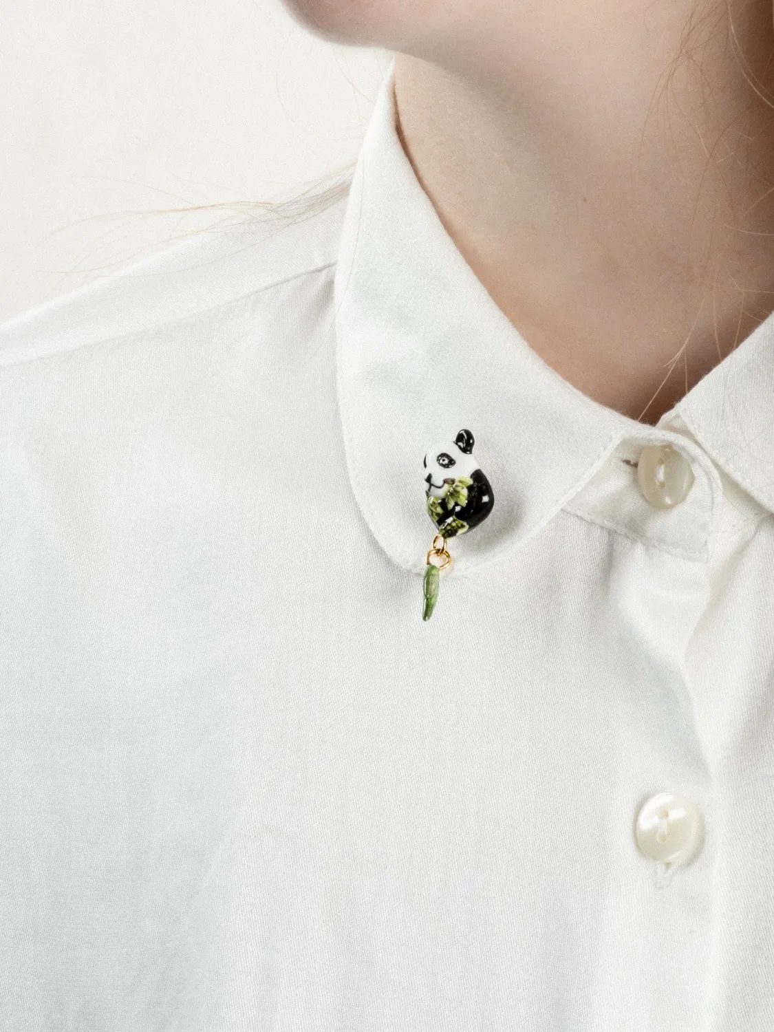 Nach Bijoux panda pin’s porcelaine doree 30 mm