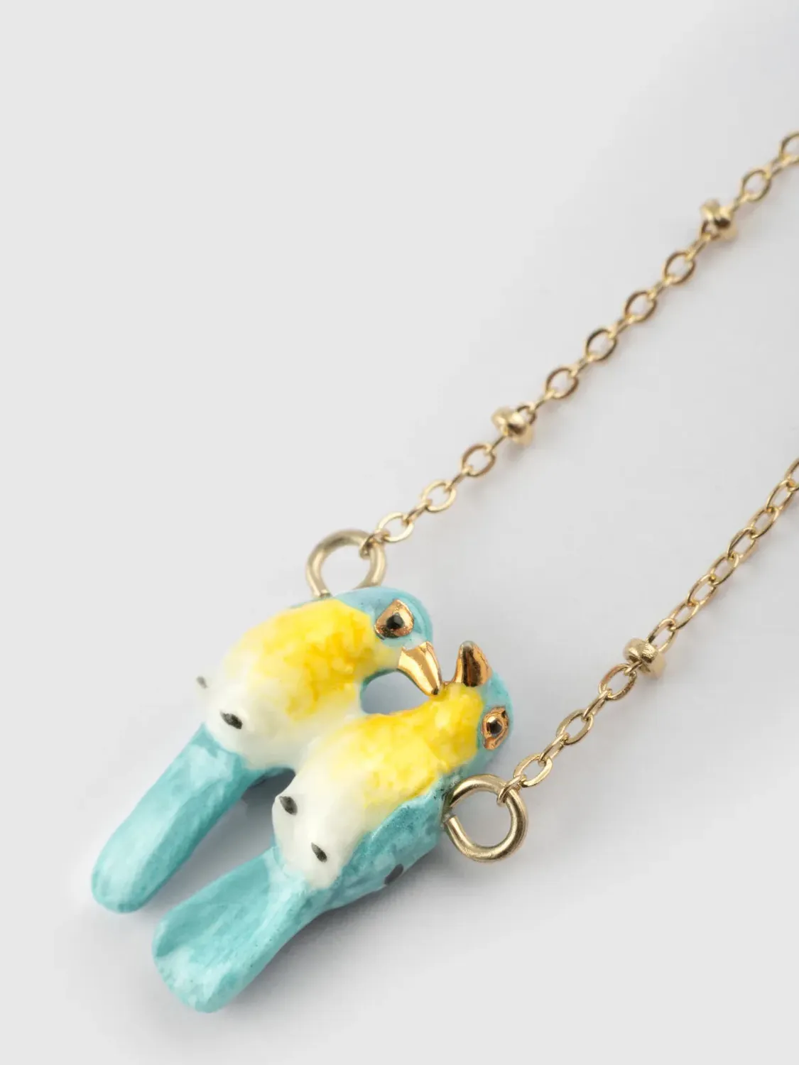 Nach Bijoux Oiseaux Amoureux collier Paruline Bleues 41,5 cm