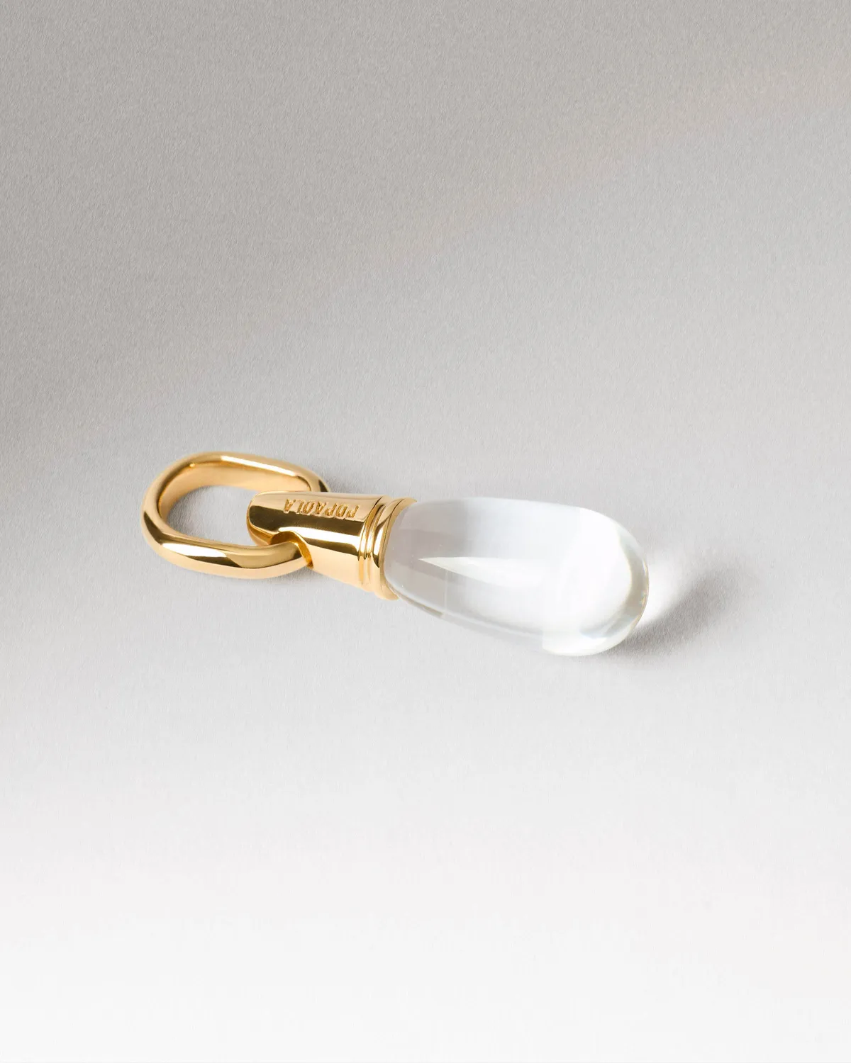 PDPAOLA Drop pendentif cristal de roche doré 22 mm