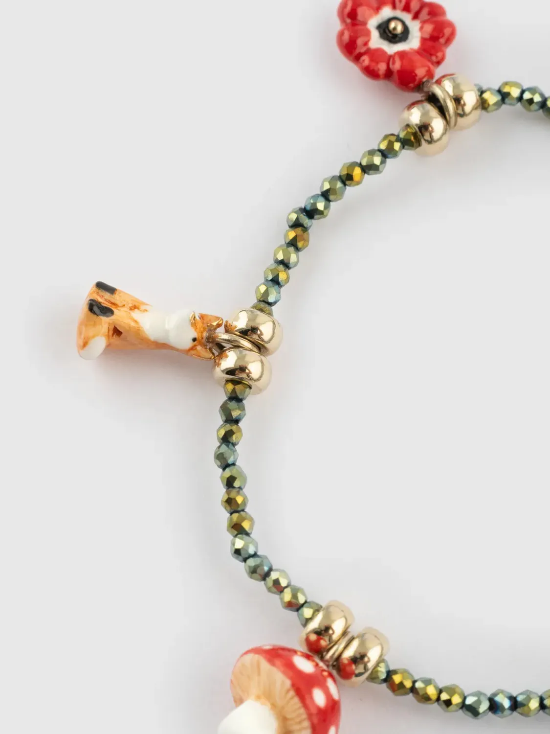 Nach Bijoux forêt bracelet perles hématite porcelaine