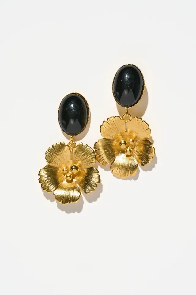 Philippe Ferrandis Magnolia boucles d'oreilles clips vert noir