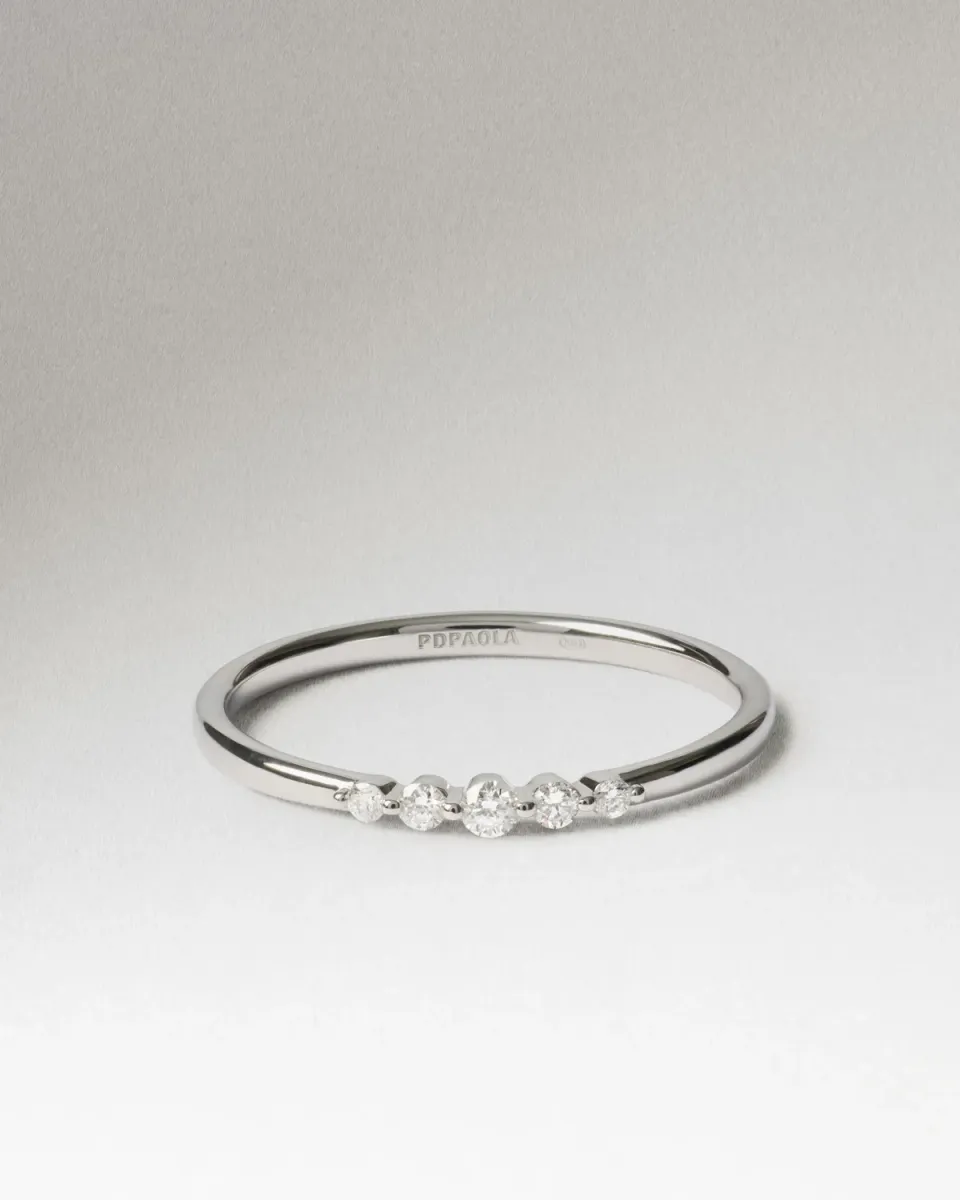 PDPAOLA Vivienne bague diamants or blanc 18 carats