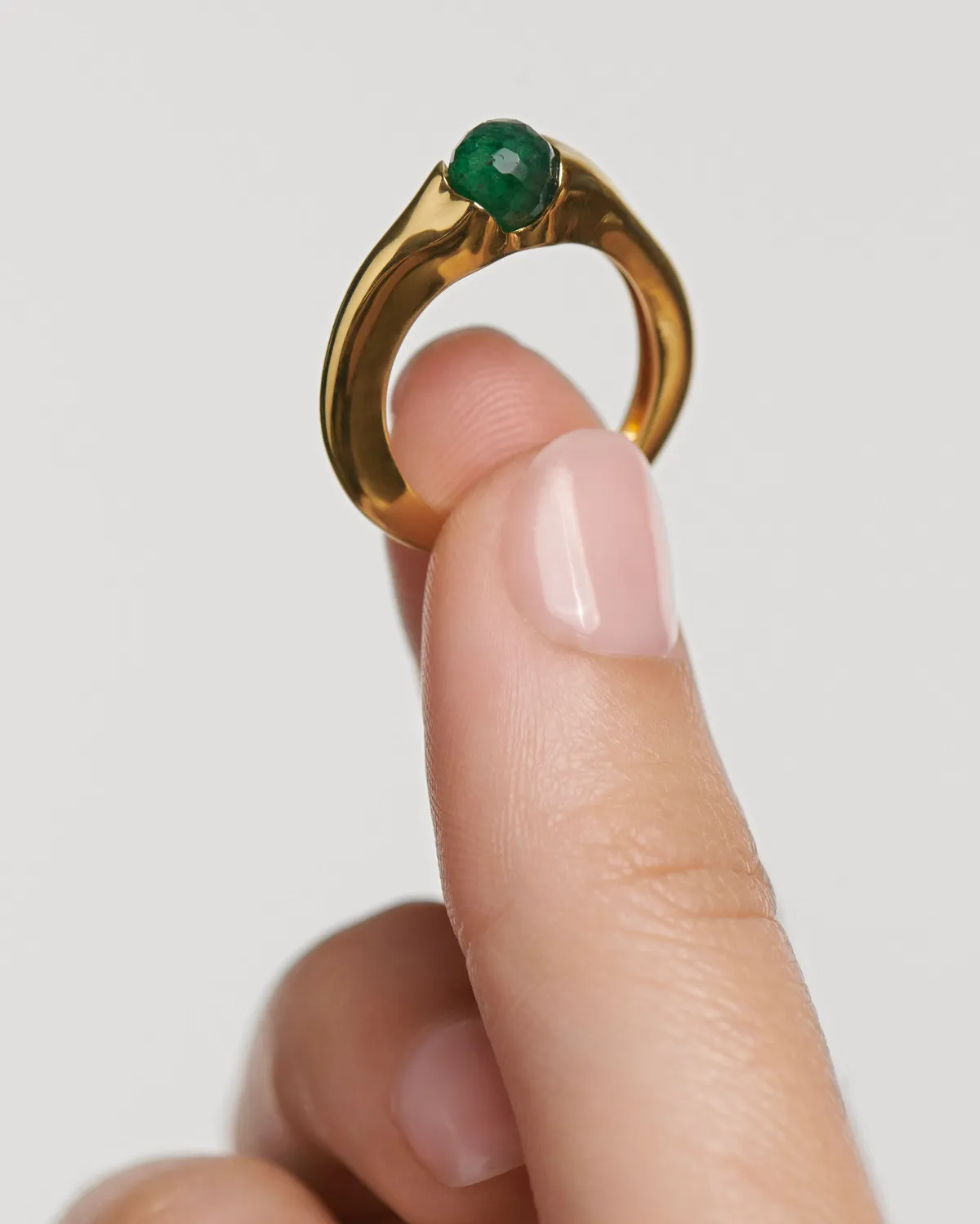 PDPAOLA Oasis bague solitaire aventurine verte