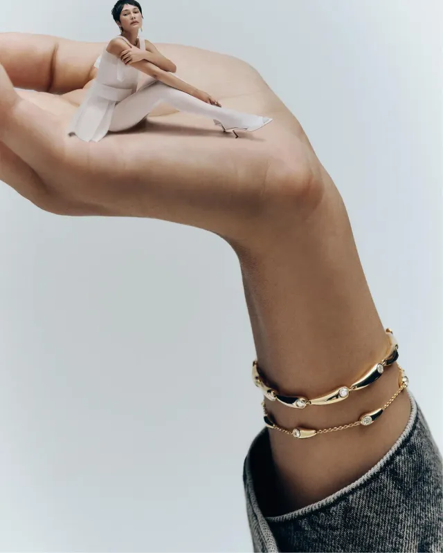 PDPAOLA Becca bracelet GRID 2 doré