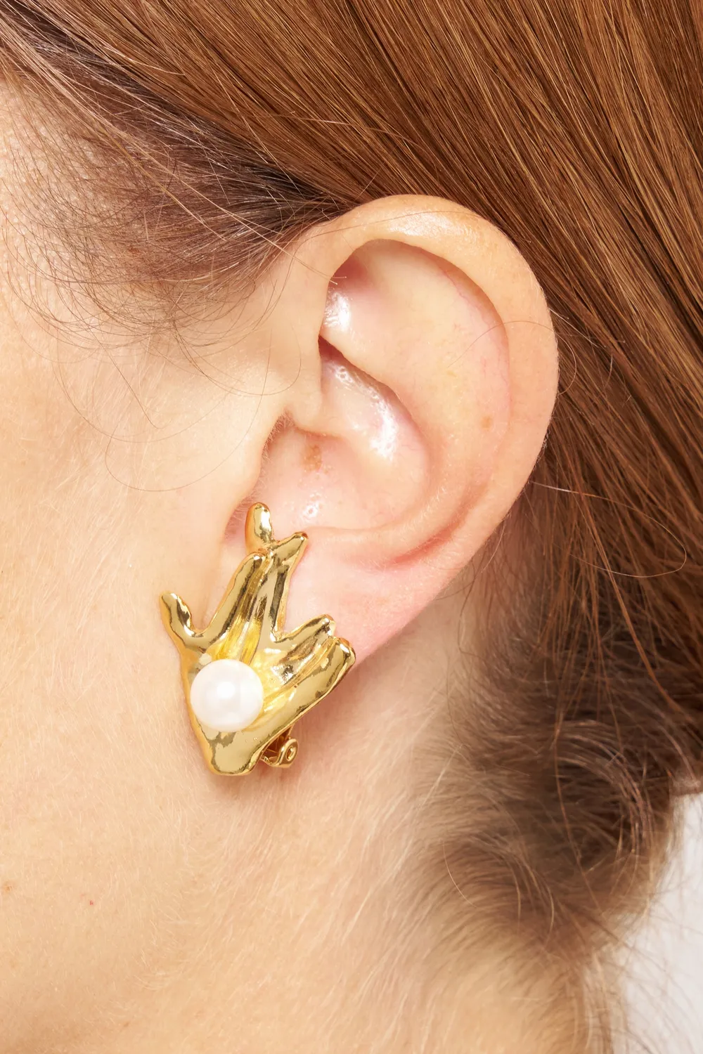 Philippe Ferrandis Minorca boucles d'oreilles clips dorées