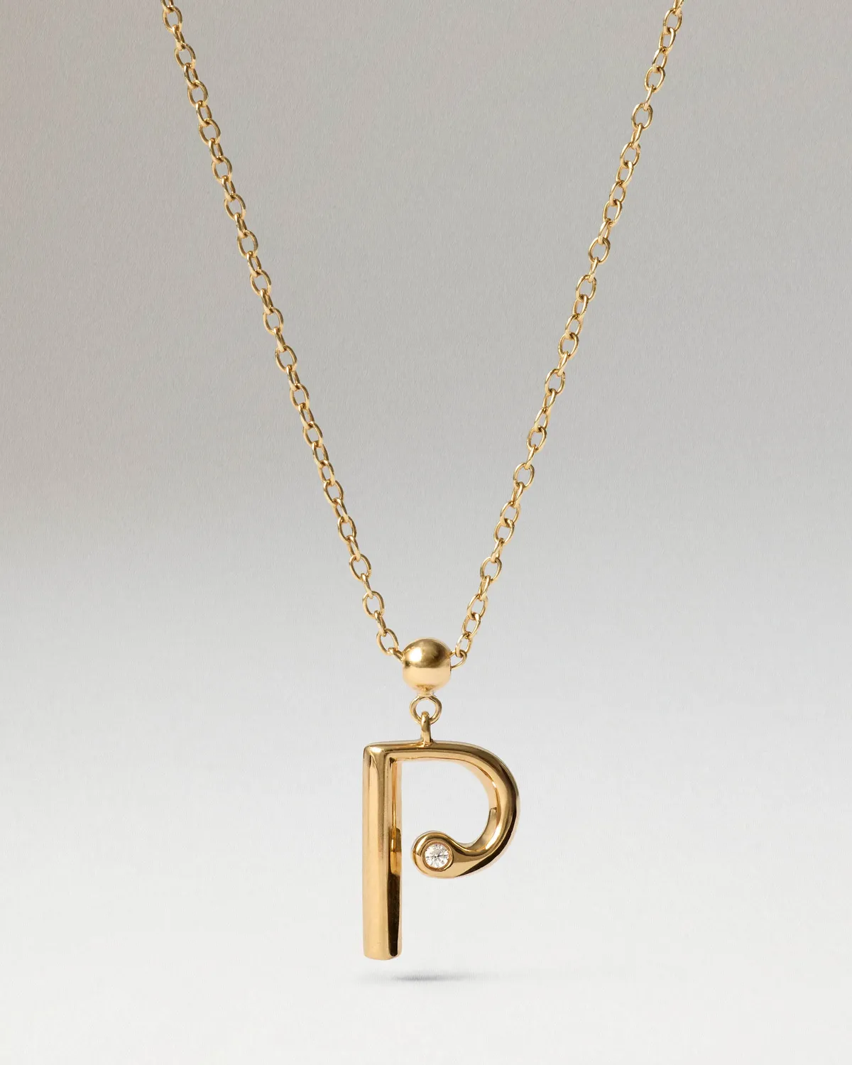 PDPAOLA Initial P charm lettre P zirconia