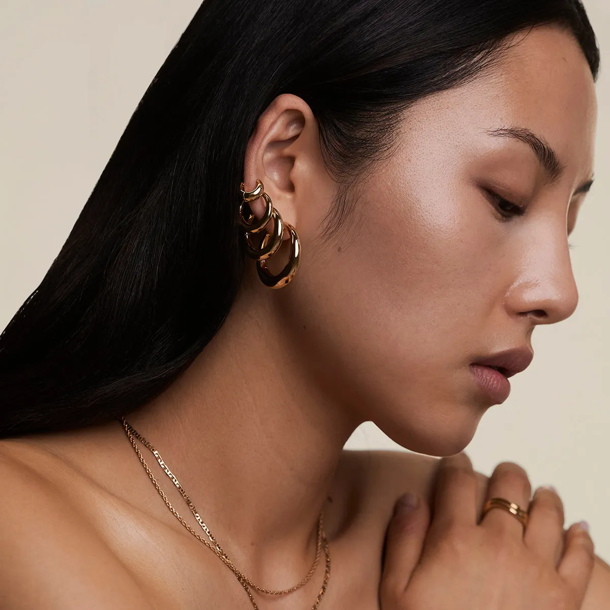 Astrid & Miyu Dome XL créoles plaqué or 18k doré