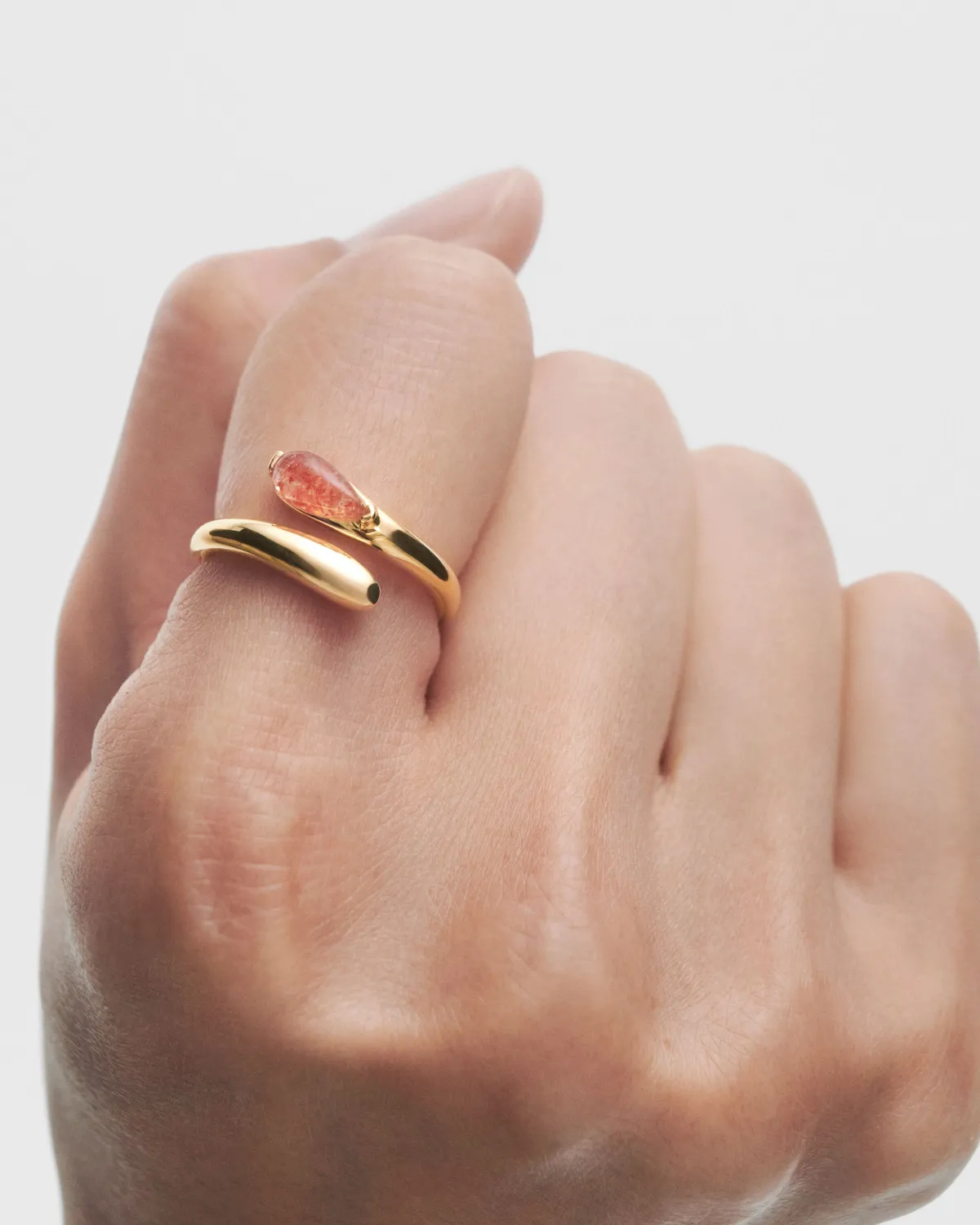 PDPAOLA Kalia bague dorée pierre soleil 10,5 mm