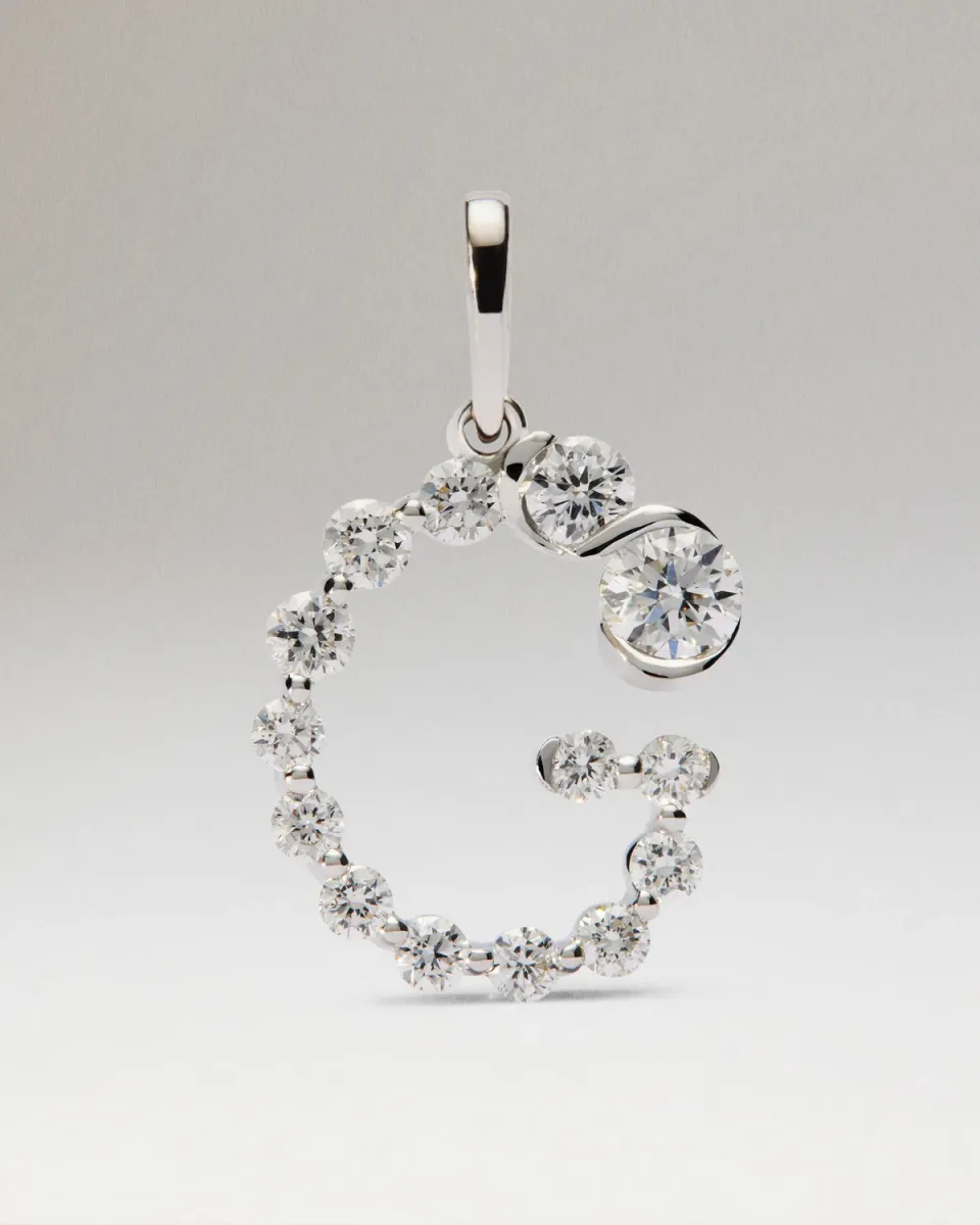 PDPAOLA Initiale G pendentif diamants or blanc