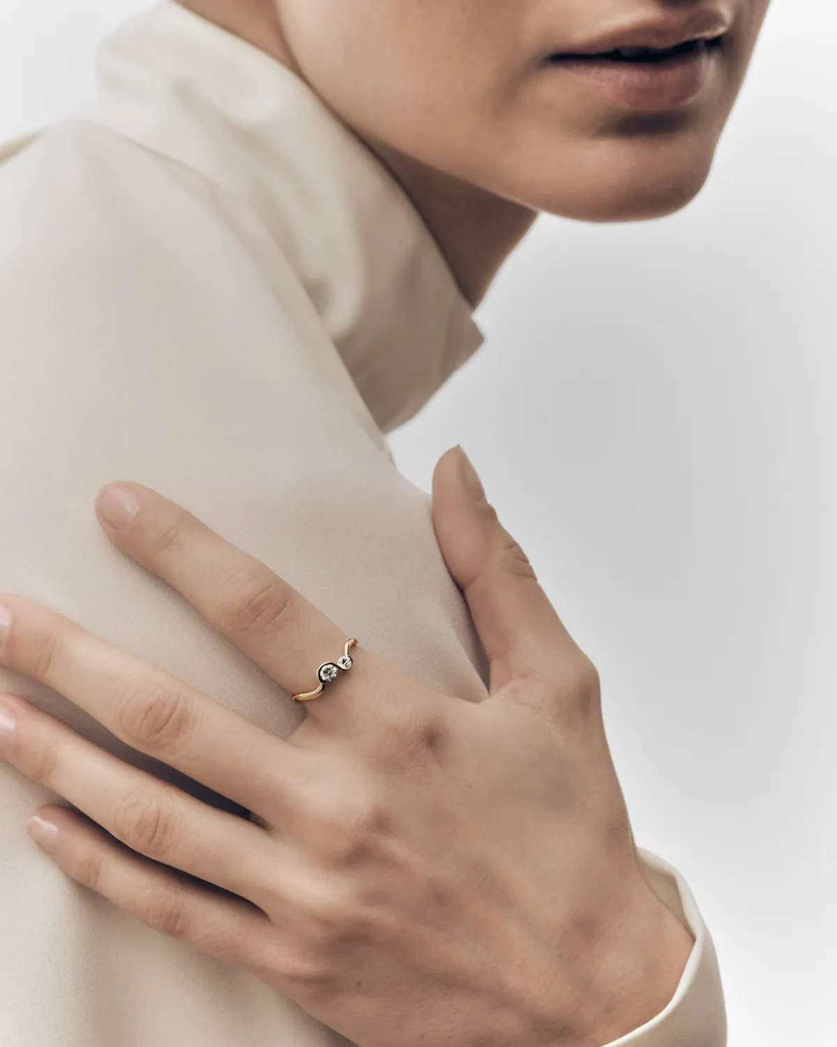 PDPAOLA Dafne bague or jaune 18 carats diamants