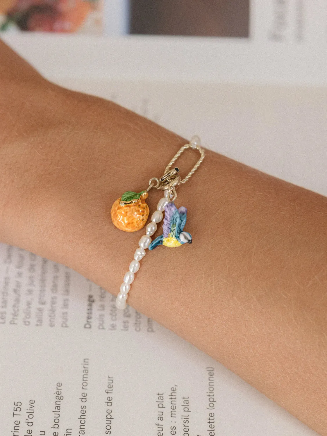 Nach Bijoux Charm's orange charm porcelaine fruit doré