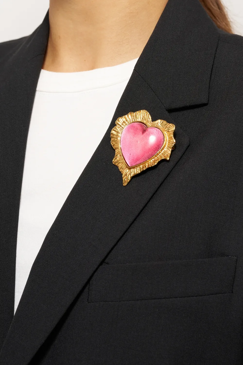 Philippe Ferrandis Break My Heart broche cœur strass 5,5 cm