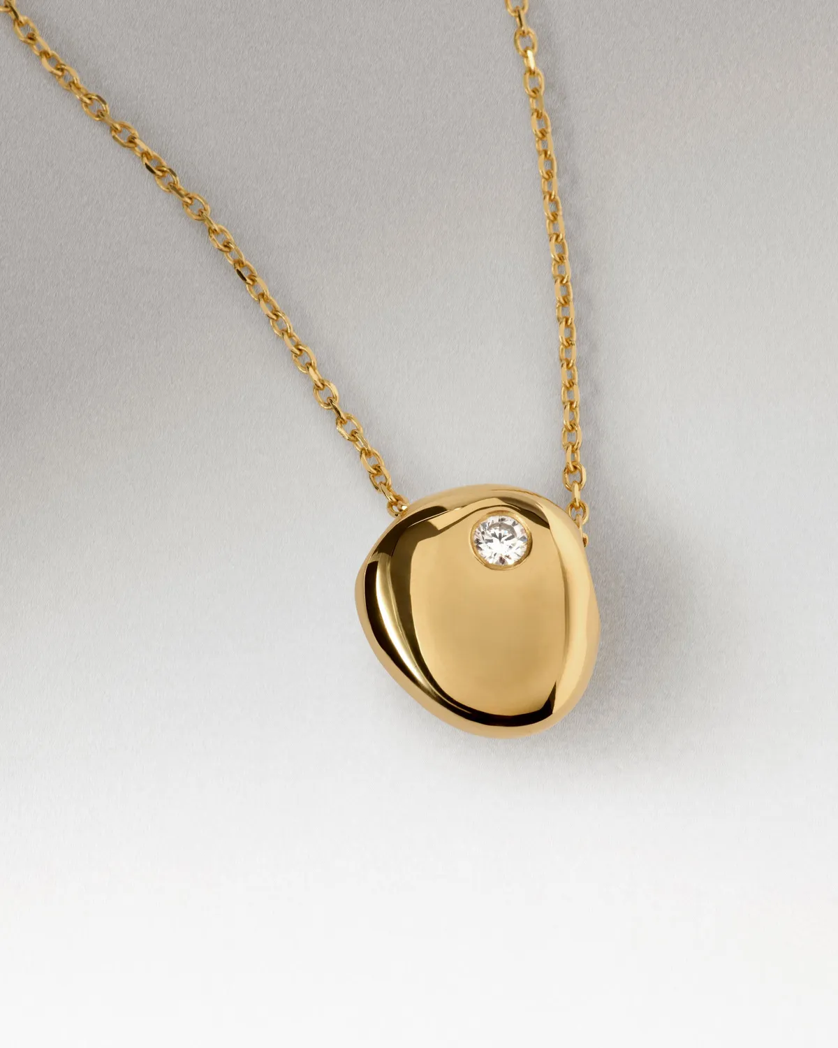 PDPAOLA Wave collier zirconia blanche doré
