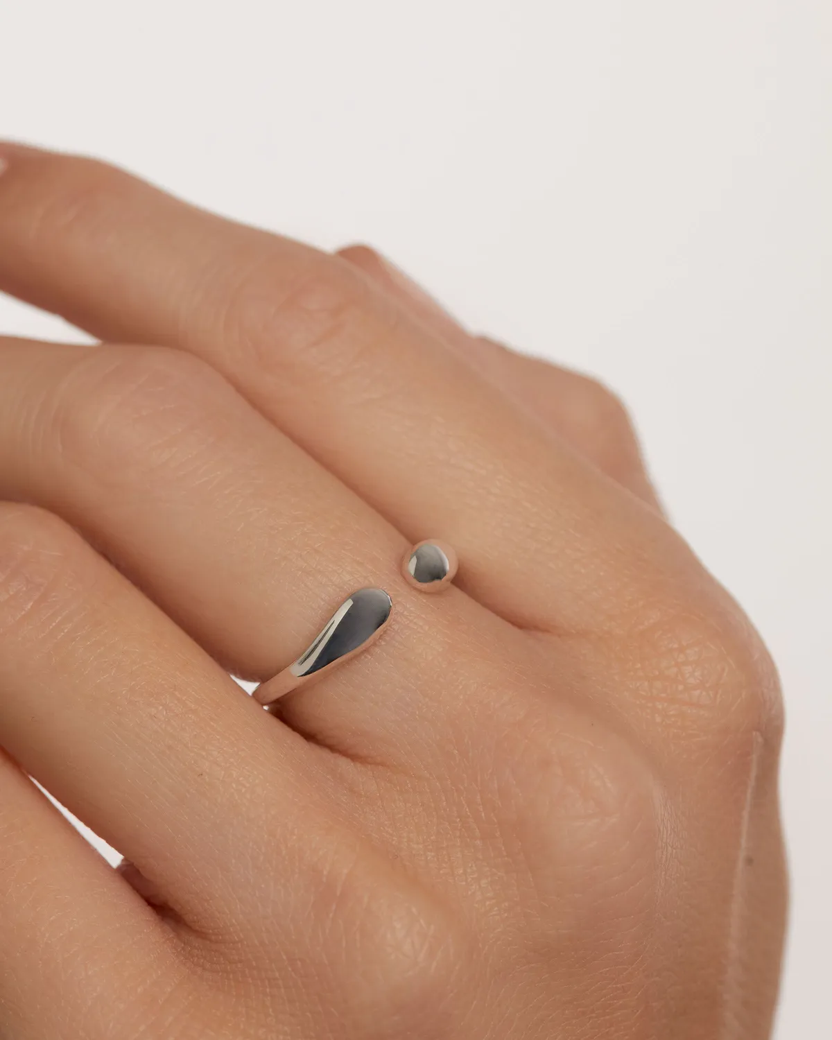 PDPAOLA Crush bague argent rhodié 4 mm