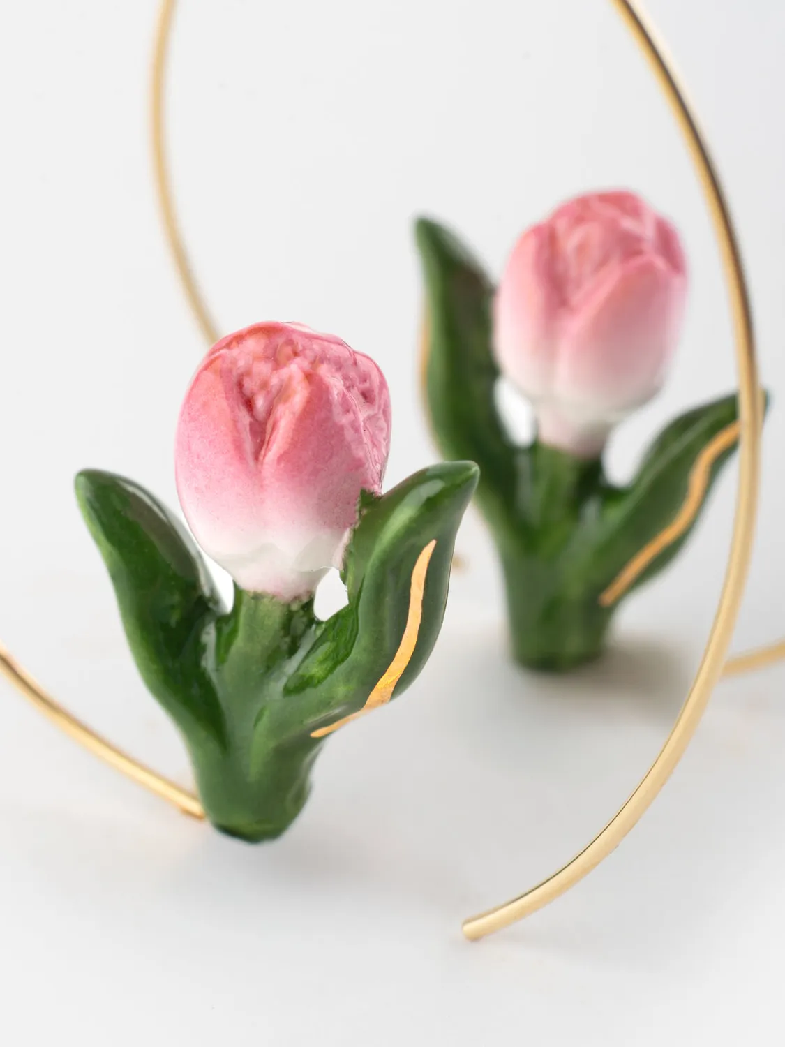 Nach Bijoux tulipe rose créoles moyennes 41 mm