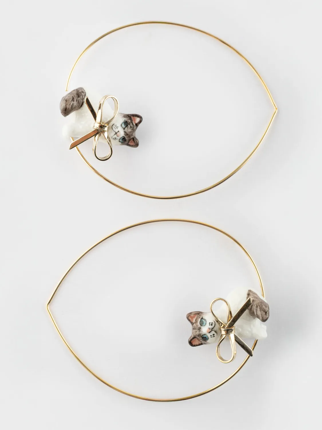 Nach Bijoux Ragdoll avec nœud boucles d’oreilles créoles 5 cm