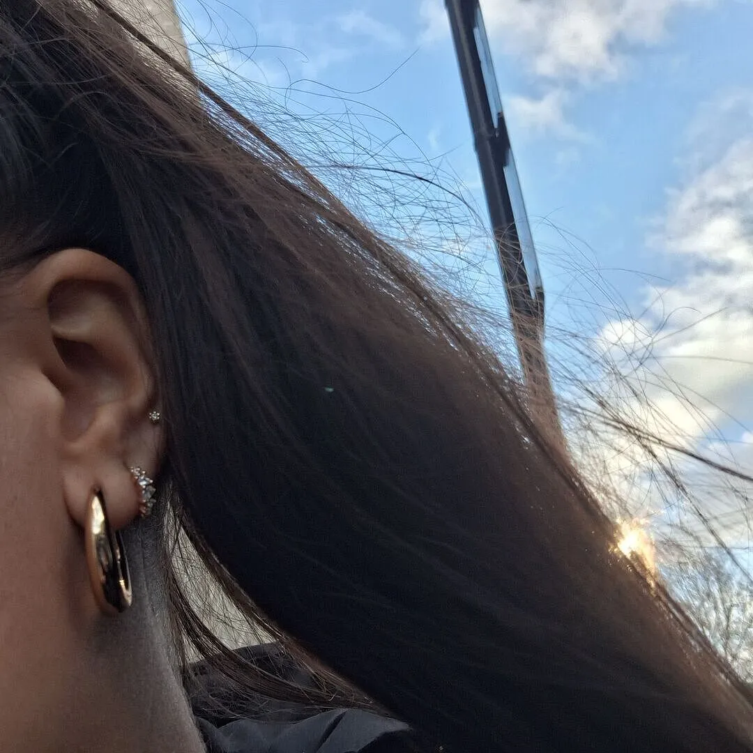 Astrid & Miyu Celestial Crystal créoles 8mm doré
