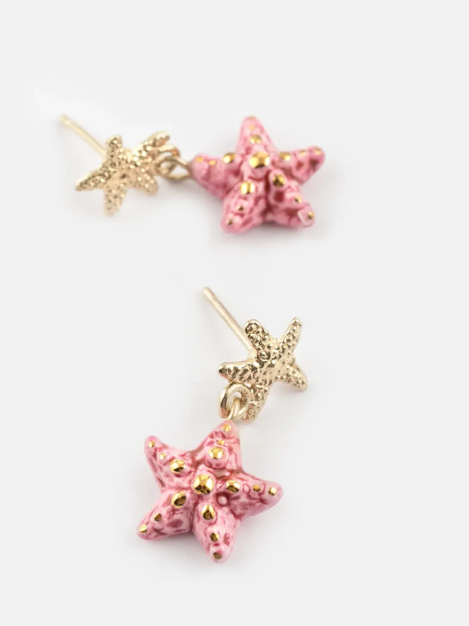 Nach Bijoux étoile de mer rose boucles pendantes porcelaine