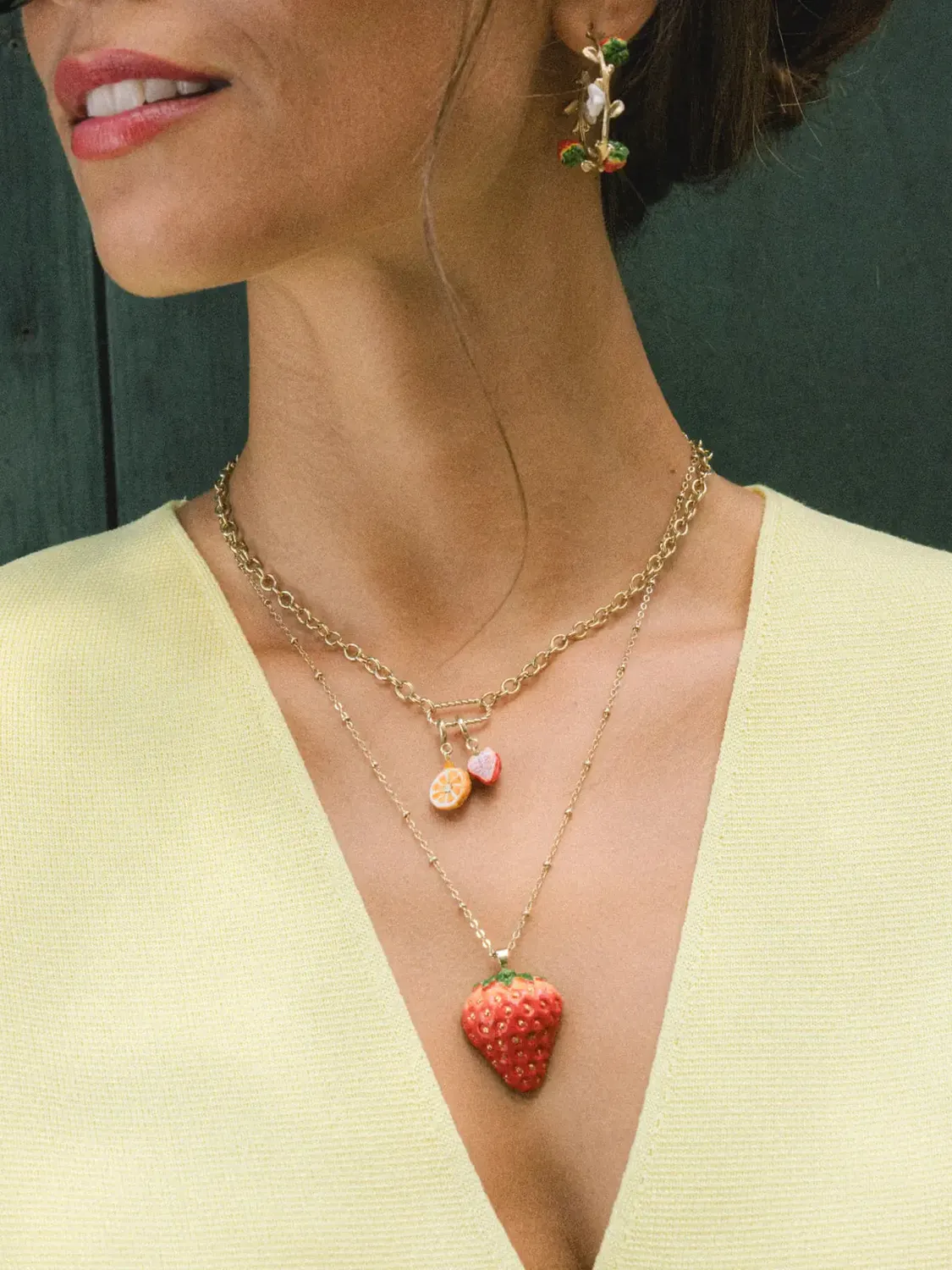 Nach Bijoux Charm's orange charm porcelaine fruit doré