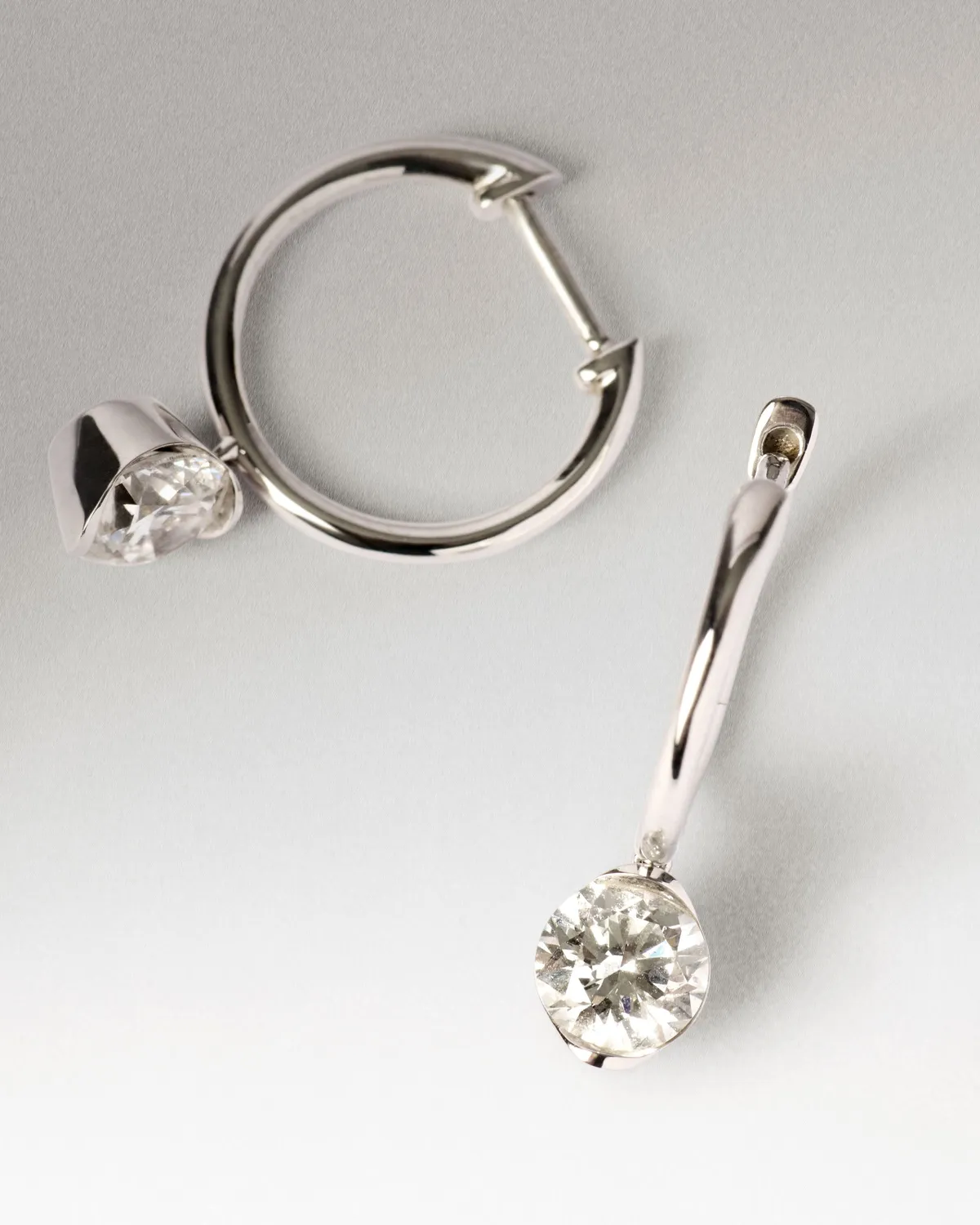 PDPAOLA Grace créoles or blanc diamants 1ct